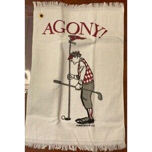 NWT Vtg 1993 Retired Agony! Golf Sport Towel Devant 24" X 16" Dad Funny Argyle